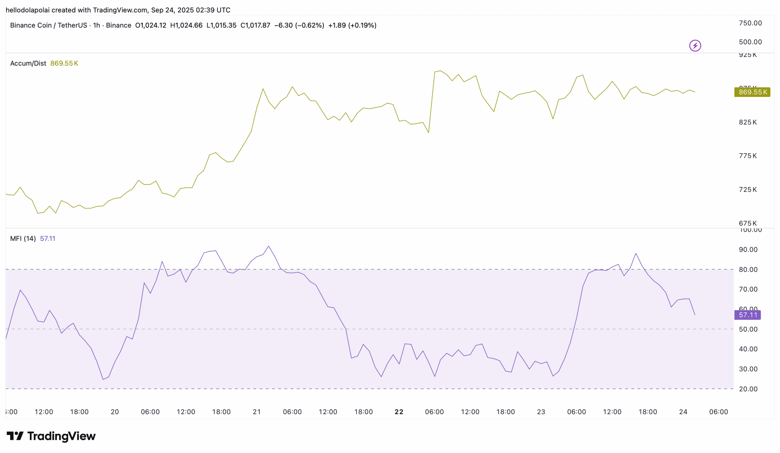 BNB Price Prediction: BNB Consolidates at $1,000 as Bulls Eye Next Breakout 3 BNB chart indicators.