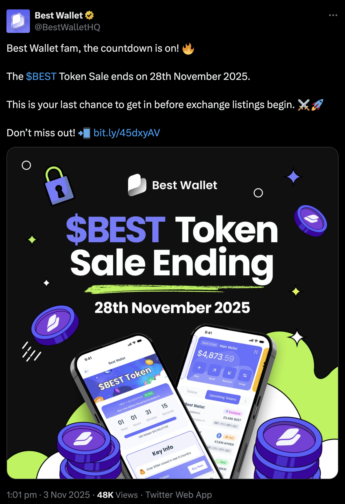 Best Wallet Token Presale Nears $17M Before DEX Listing