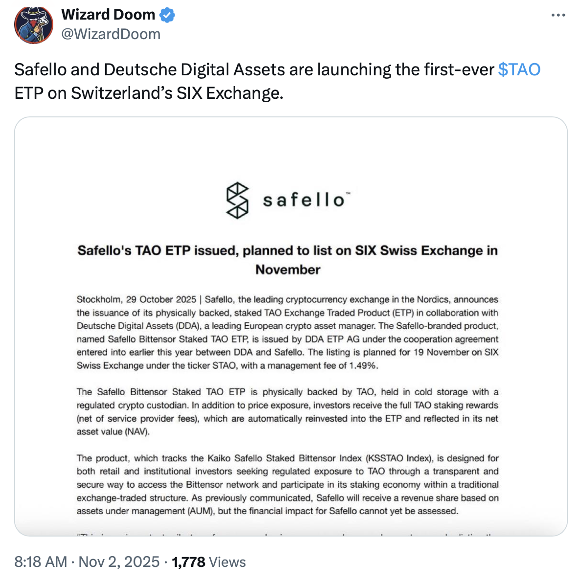 $TAO’s ETP Unveiled, Investors Eye $TAP Crypto Presale