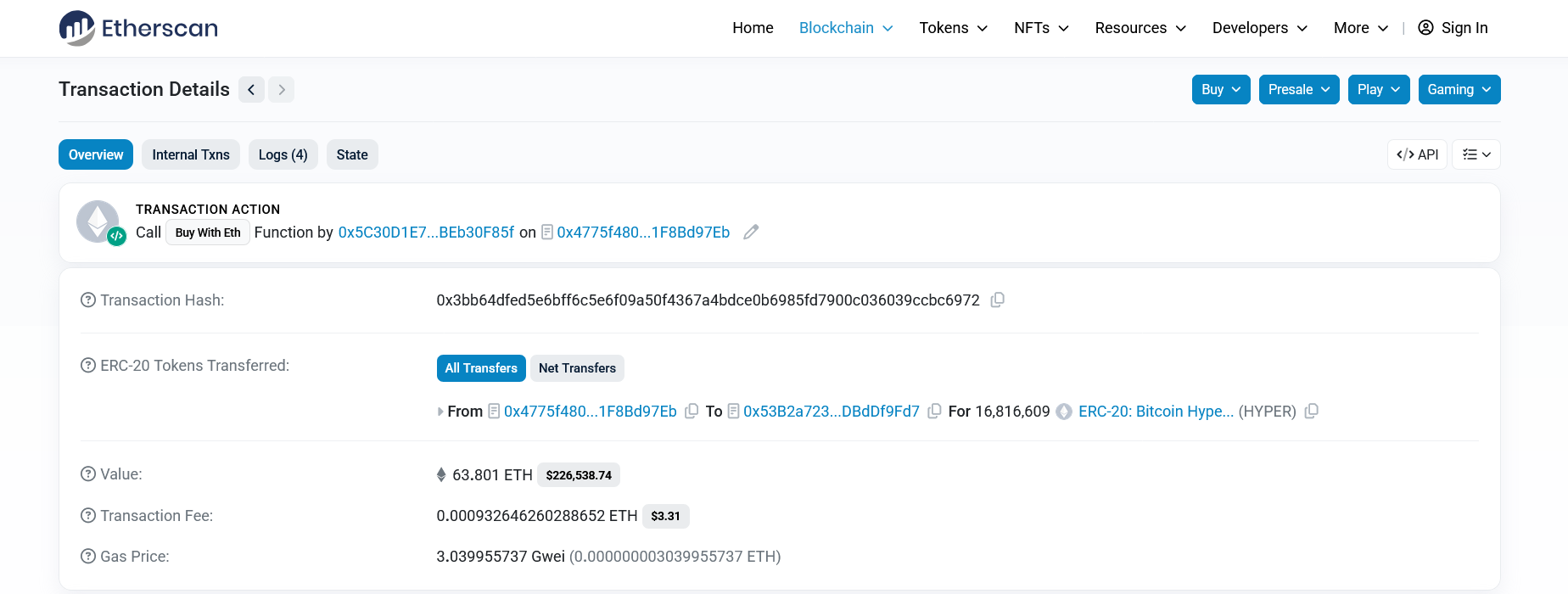 one yesterday worth over $220,000