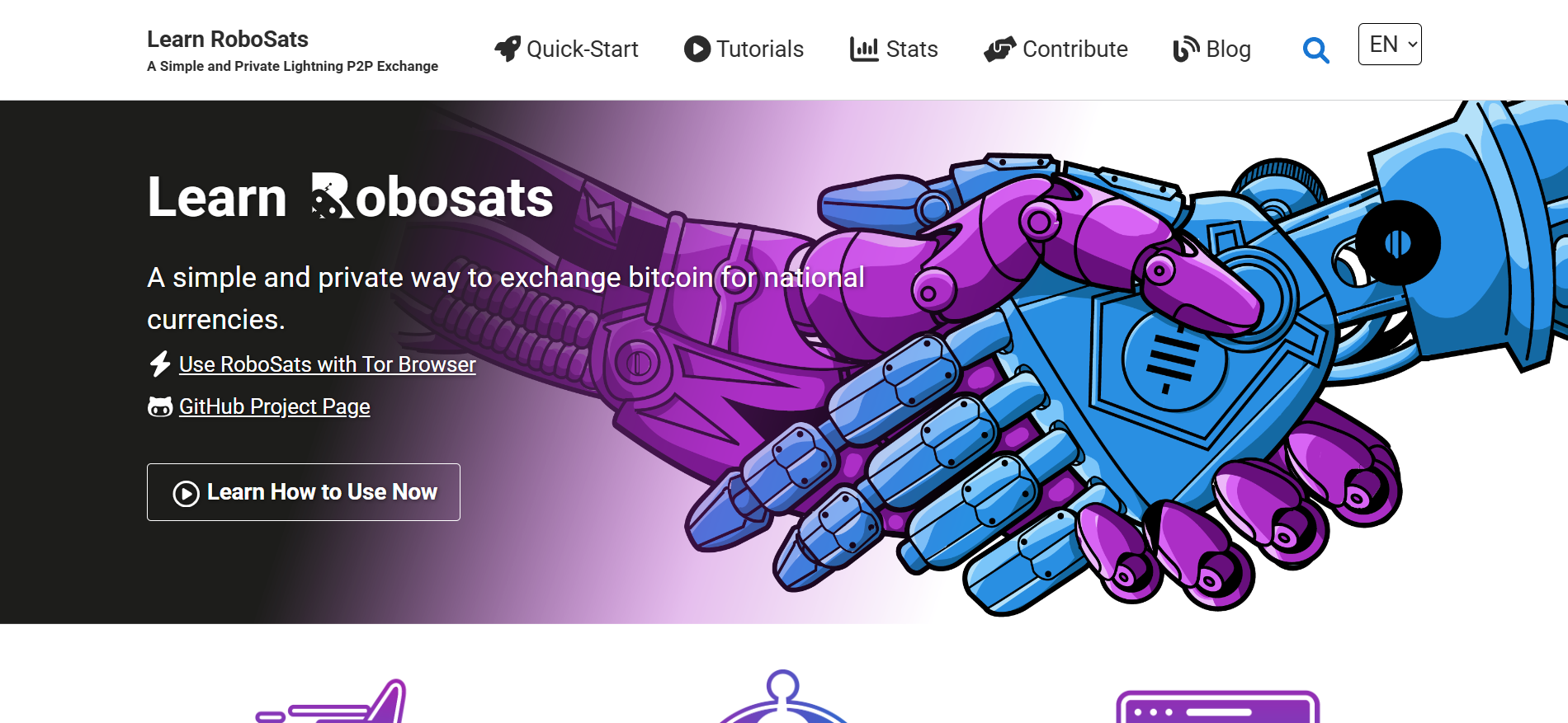 RoboSats no KYC crypto platform with Lightning Network P2P BTC trading and robot avatar system.