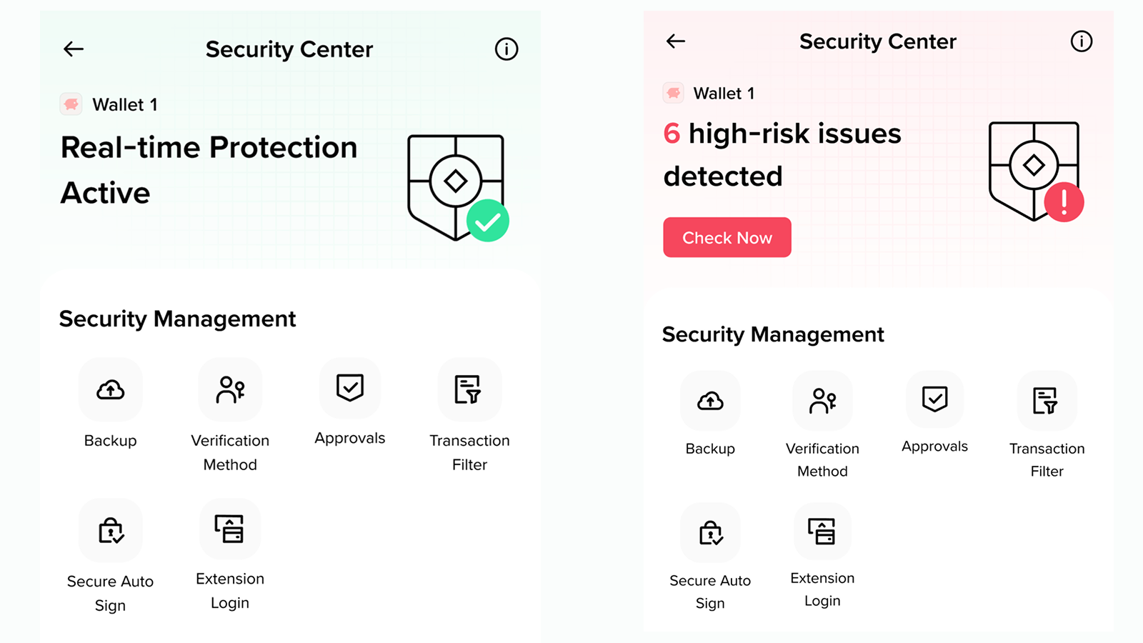Binance Wallet Security Center Homepage